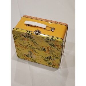 Lulie Wallace Lunch Box Orange/Yellow Flowers 8x7x4